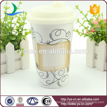 Hot sale wholesale double wall ceramic mug